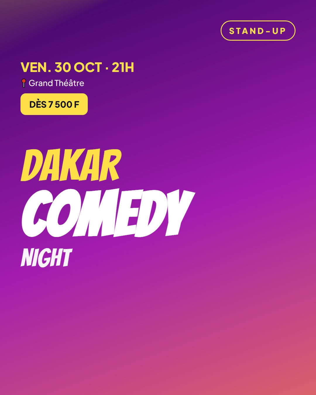 Affiche : Dakar Comedy Night